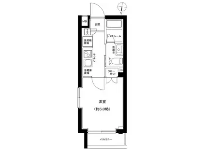 マーロ立石レジデンスR(1K/1階)の間取り写真