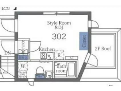 大森西テラス(ワンルーム/3階)の間取り写真