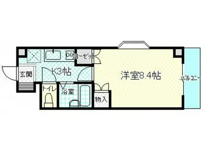 グリーンパル緑井(1K/3階)の間取り写真