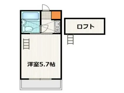 フラット新宿I(1K/2階)の間取り写真