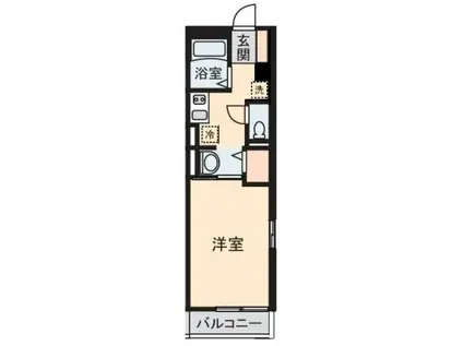 クレスト湘南(1K/2階)の間取り写真