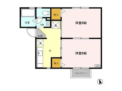 リオン21(2K/2階)の間取り写真