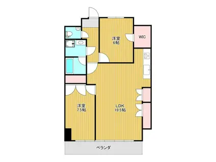 戸越ポイント(2LDK/1階)の間取り写真