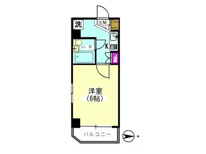 プレミール山王(1K/4階)の間取り写真