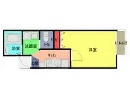 アークガーデン春日部(1K/1階)の間取り写真