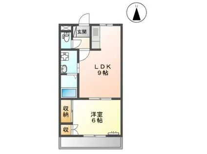 レッドウィング3番館(1LDK/1階)の間取り写真