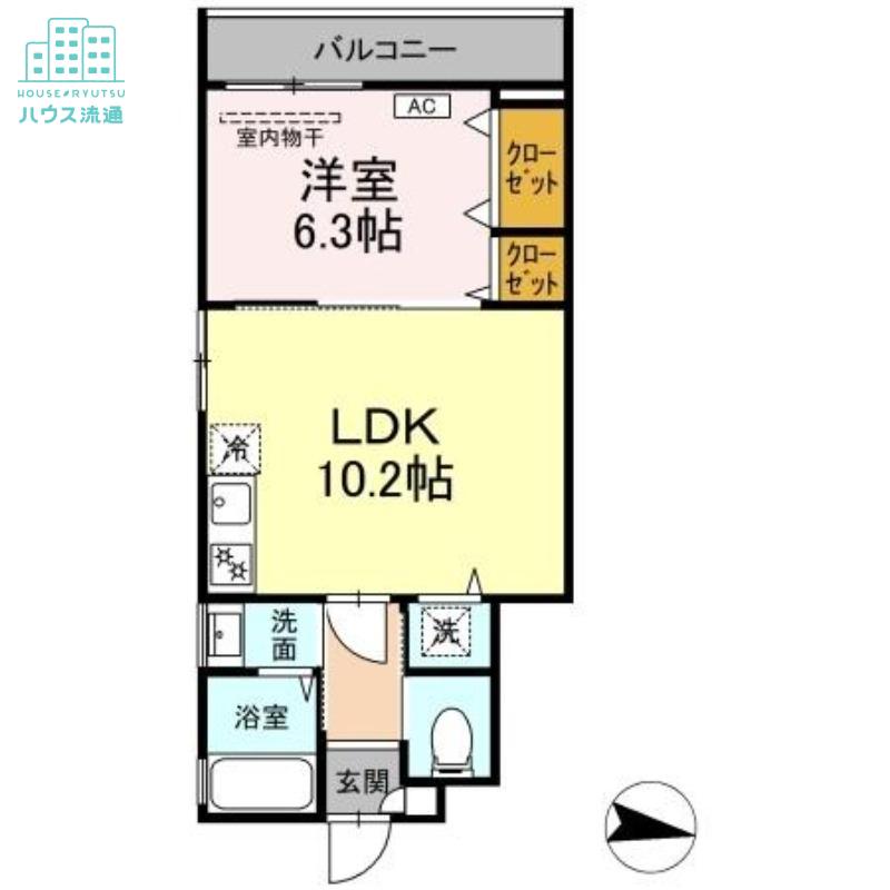 メロディア寿(1LDK/1階)の間取り写真