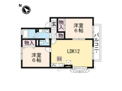 カッセルⅠ(2LDK/2階)の間取り写真