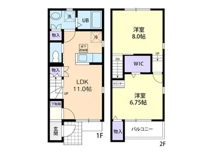PRIOR B(2LDK/1階)の間取り写真