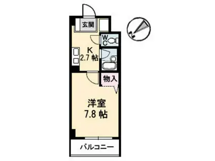 JRBハイツ横川(1K/2階)の間取り写真