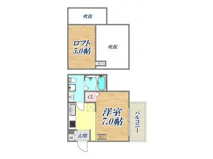 MIDWAY HILL 板宿SYA(1K/1階)の間取り写真