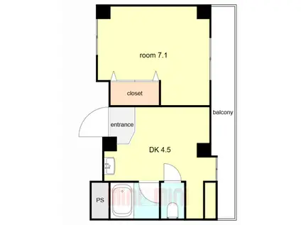 フロンティアスピリットⅣ(1DK/5階)の間取り写真