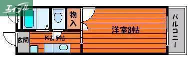 SKマンション(1K/2階)の間取り写真