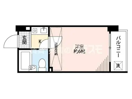 セレストパレ(1K/2階)の間取り写真