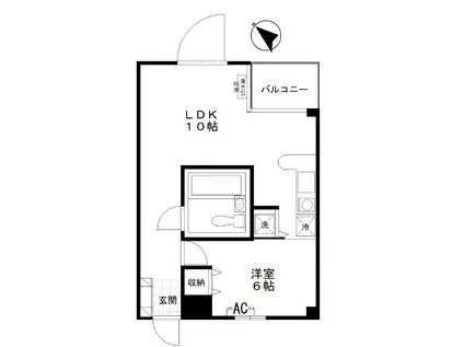 CASA VERDE(1LDK/2階)の間取り写真