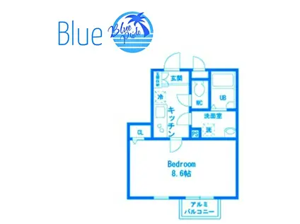 グリーンバード湘南(1K/2階)の間取り写真