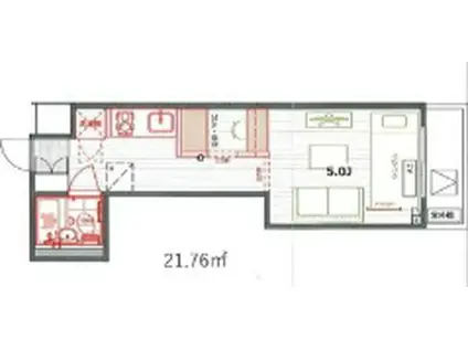 リフィオ成増(ワンルーム/1階)の間取り写真