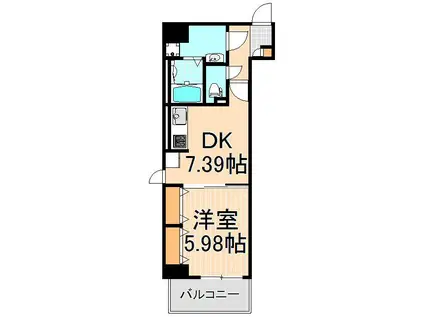 GRAND CHARIOT(1K/9階)の間取り写真
