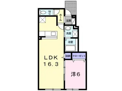 シエル イースト(1LDK/1階)の間取り写真