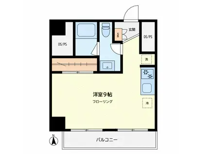 学芸大ハイツ 606号(ワンルーム/6階)の間取り写真