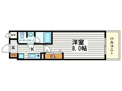 ODESSA松屋町(1K/9階)の間取り写真