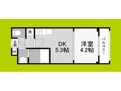 エスプレッソ難波II(1K/7階)の間取り写真