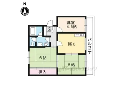 メゾンヤマギワ(3DK/3階)の間取り写真