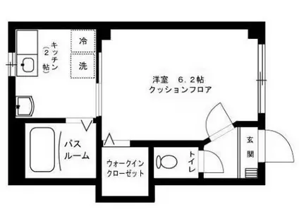 ティアラ(1K/1階)の間取り写真