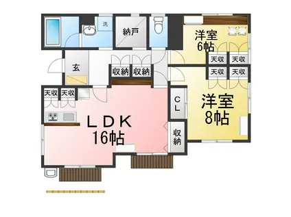 パークサイド(2LDK/1階)の間取り写真