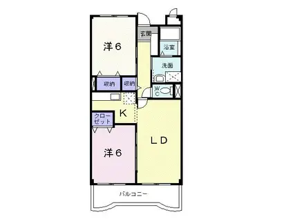 アルカンシェルサトウ(2LDK/2階)の間取り写真