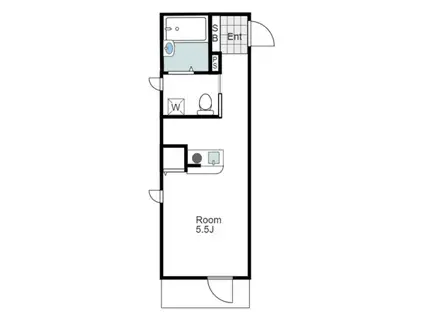 アセンサス東中野(ワンルーム/1階)の間取り写真