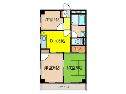 グレイスメジロ(3DK/3階)の間取り写真