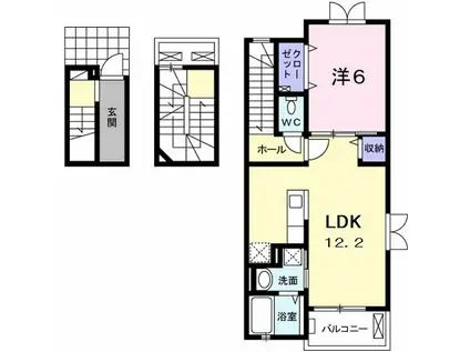 BLEU・CIEL(1LDK/3階)の間取り写真