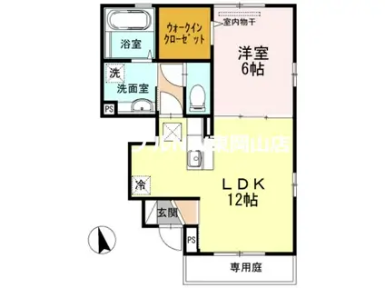 カーサルミナスII(1LDK/1階)の間取り写真