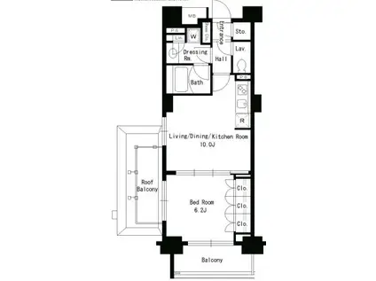 パークアクシス文京ステージ(1LDK/4階)の間取り写真