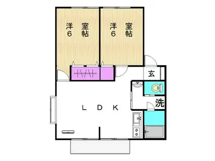 ウィンディアファーム(2LDK/2階)の間取り写真
