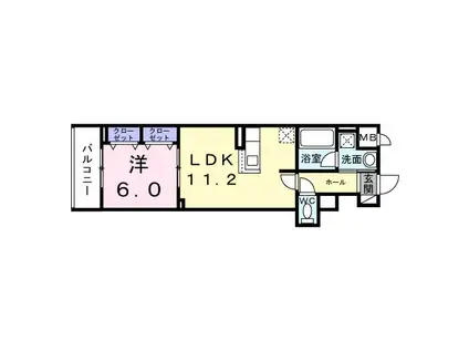 スカイノッツ北赤羽(1LDK/3階)の間取り写真