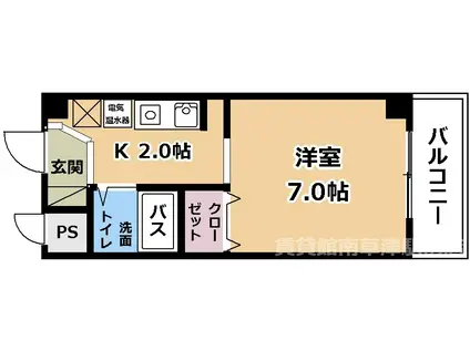 エランビタール(1K/4階)の間取り写真