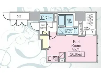 アビタシオン創(ワンルーム/5階)の間取り写真