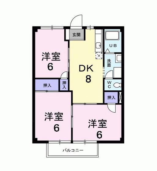 ニューシティ松田(3DK/2階)の間取り写真