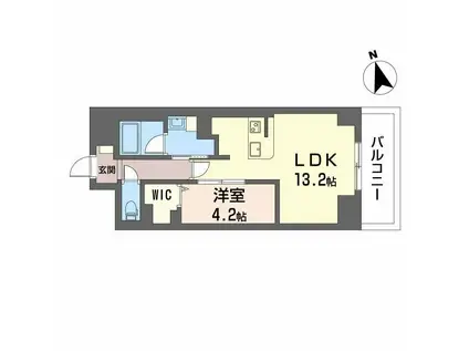 サンエール南堀江(1LDK/4階)の間取り写真