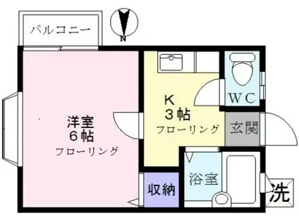 サミーハイツ(1K/1階)の間取り写真