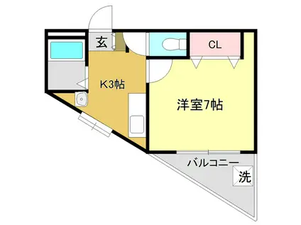 コーポあゆみ(1K/4階)の間取り写真