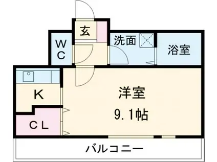 MRR宇都宮(1K/7階)の間取り写真