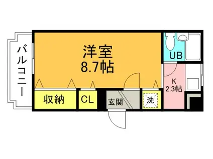 横堀ALLEY(1K/3階)の間取り写真