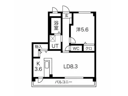 CENTRAL FERS(1LDK/3階)の間取り写真