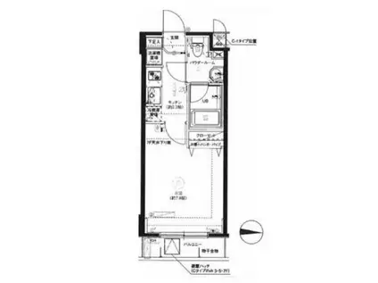 ラ・エテルノ菊川(1K/3階)の間取り写真
