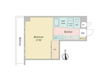 ISM 泉(1K/9階)の間取り写真