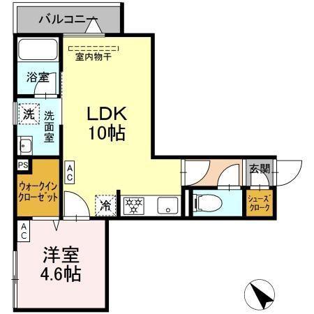 セレスティア堀切II II(1LDK/2階)の間取り写真