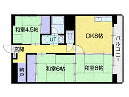 ビレッジハウス桜台 1号棟(3DK/11階)の間取り写真